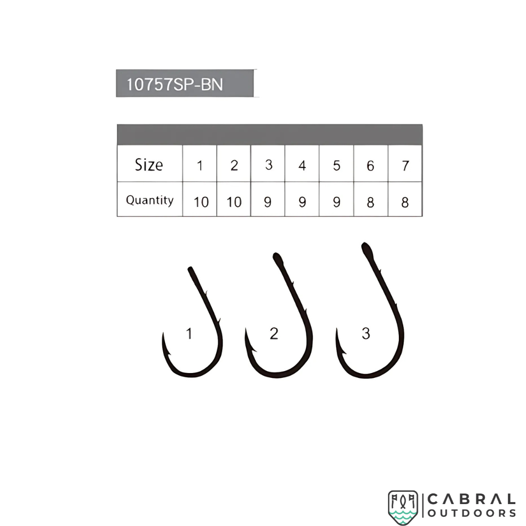 Mustad 10757 SP BN Chinu Hook Ringed Kirbed | Size-1-6 Hooks Mustad Cabral Outdoors