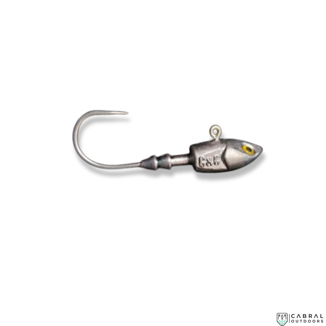 Cast & Catch Hookara Jighead |Size:-2/0-6/0 | Weight:-10g-22g |4pcs/pkt Jig Head Cast & Catch Cabral Outdoors