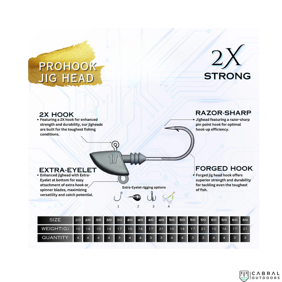 Cast & Catch Pro hook Jighead | Size:-1/0-6/0 | Weight:-5g-30g Jig Head Cast & Catch Cabral Outdoors