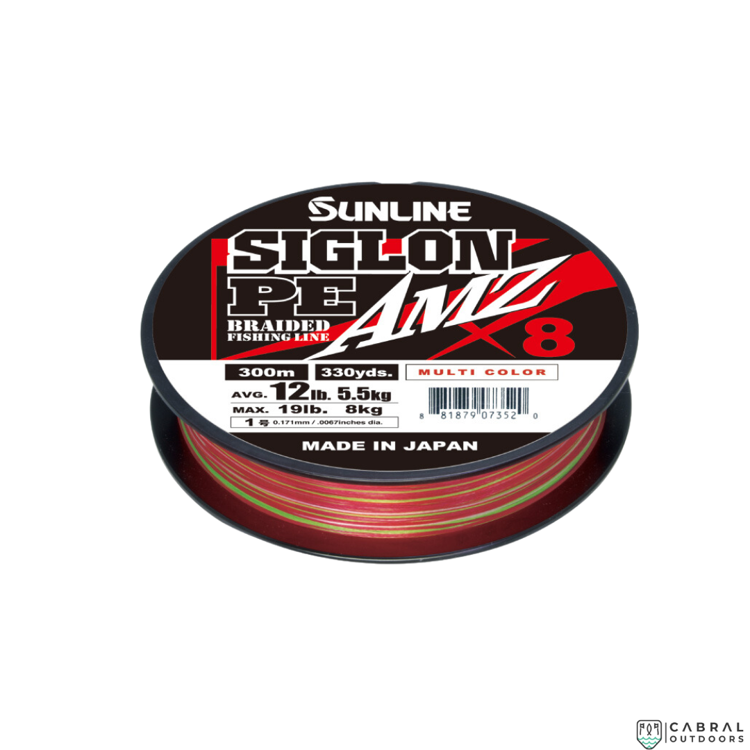 Sunline Siglon Braided Fishing Line PE AMZ X8 | 35lb-70lb | 300m Braided Line Sunline Cabral Outdoors