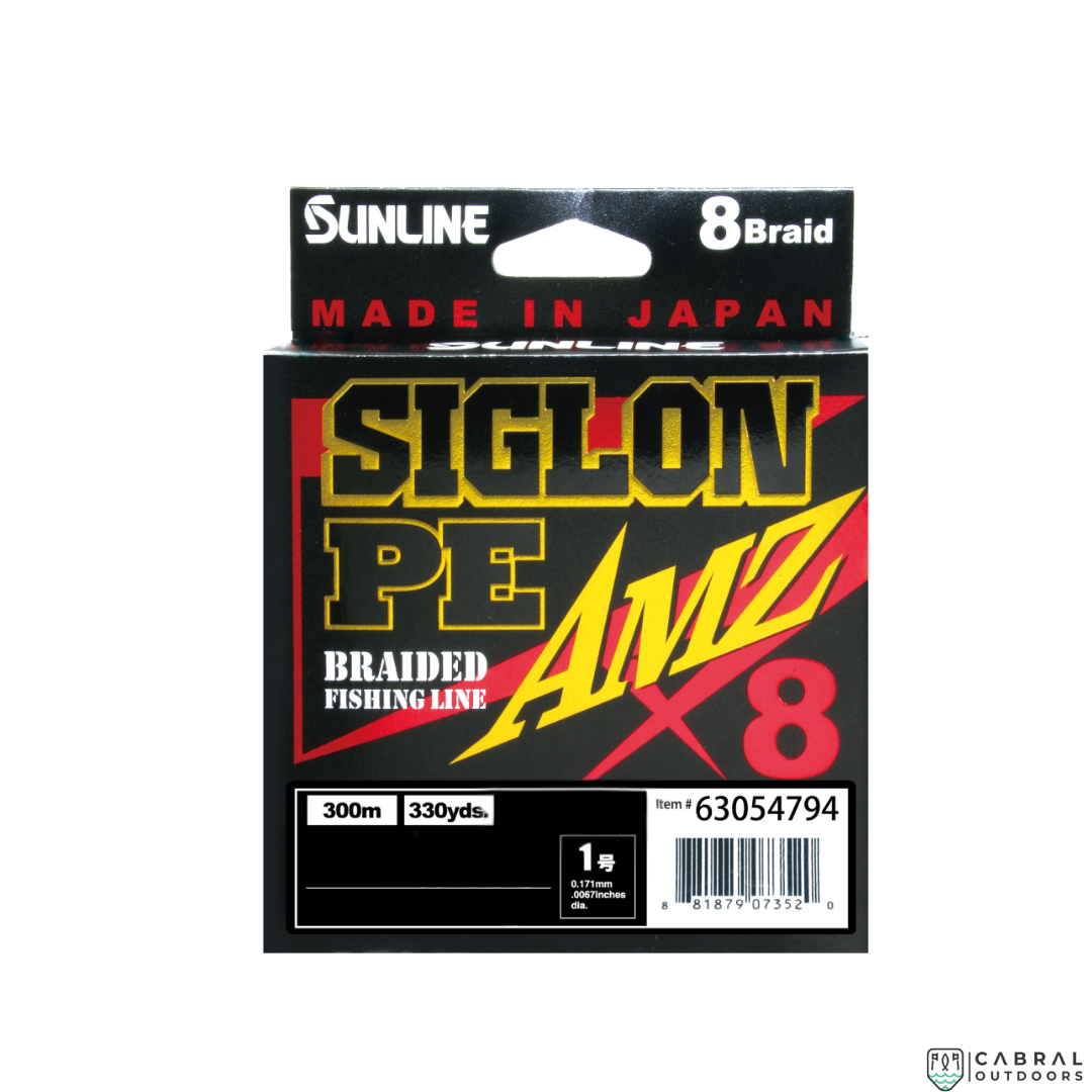 Sunline Siglon Braided Fishing Line PE AMZ X8 | 35lb-70lb | 300m Braided Line Sunline Cabral Outdoors