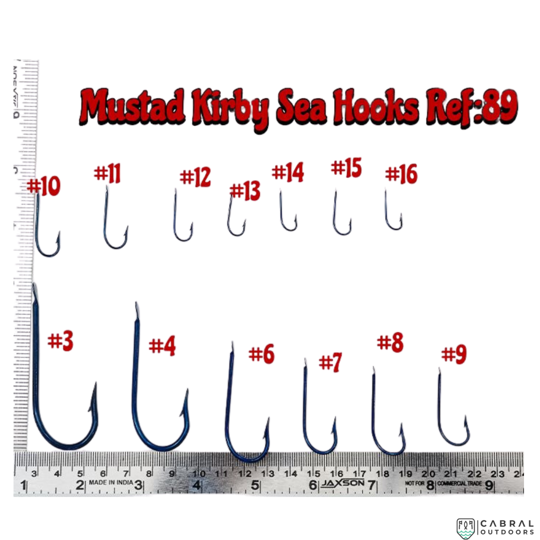 Mustad Kirby Sea Hook 89 |100 Pcs| Size: 3-12 Live Bait Hooks Mustad Cabral Outdoors
