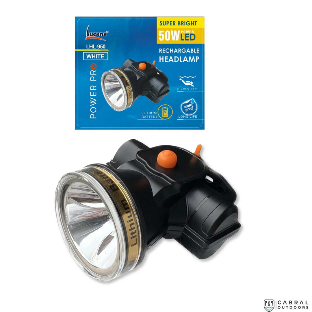 Lucana Power Pro Rechargable Head Lamp | 50W Headlight Lucana Cabral Outdoors