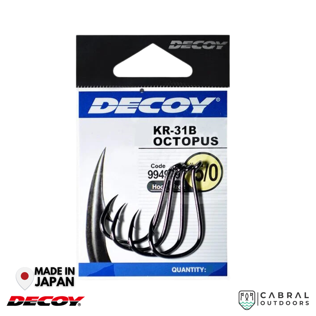 Decoy KR-31B Octopus Black Nickeled Hook | #3-#6/0 Worm hook Decoy Cabral Outdoors