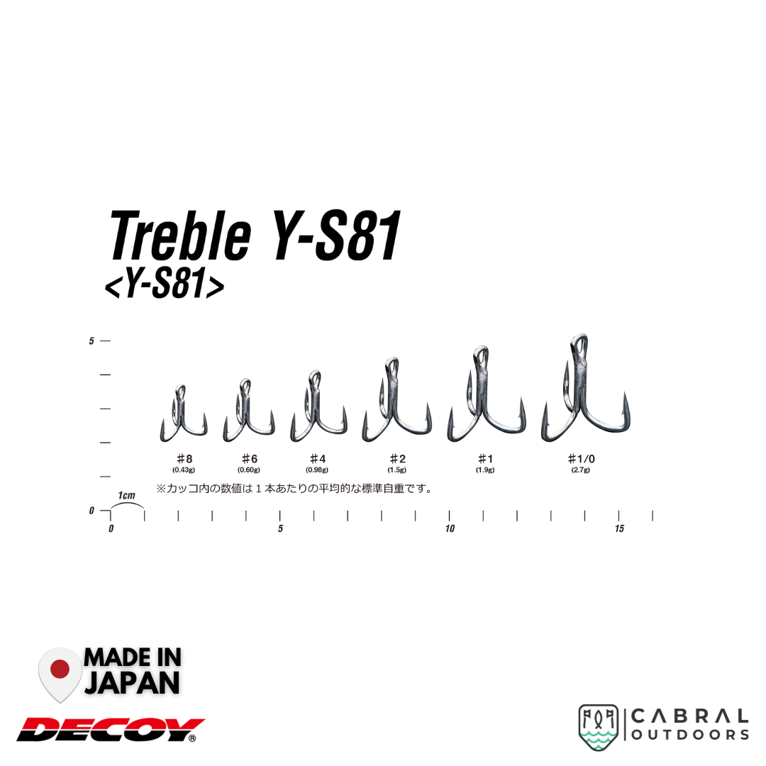 Decoy Y-S81 Treble Hook | #8-#1/0 Treble Hooks Decoy Cabral Outdoors