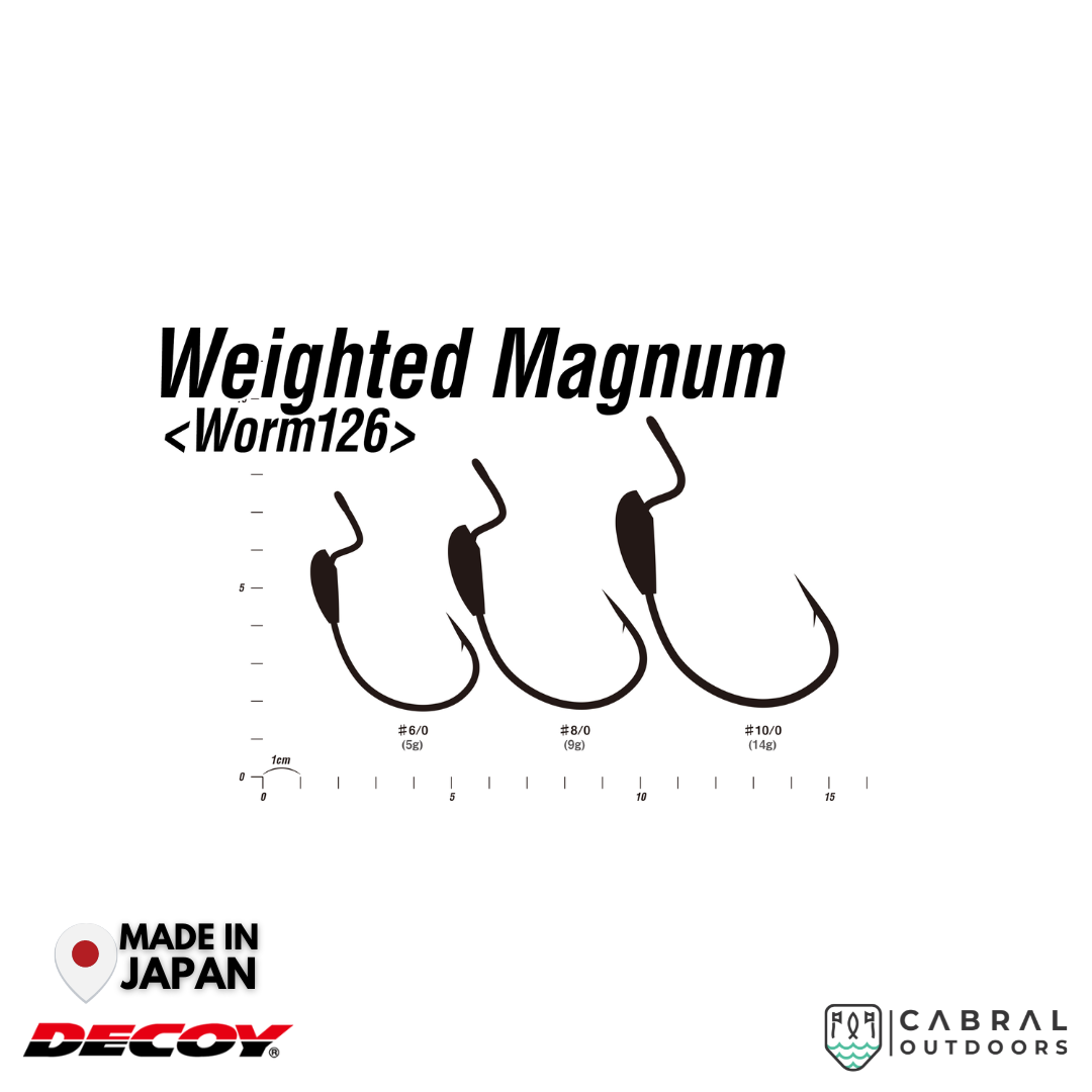 Decoy Worm-126 Weighted Magnum Hook | #6/0-#10/0 Worm hook Decoy Cabral Outdoors