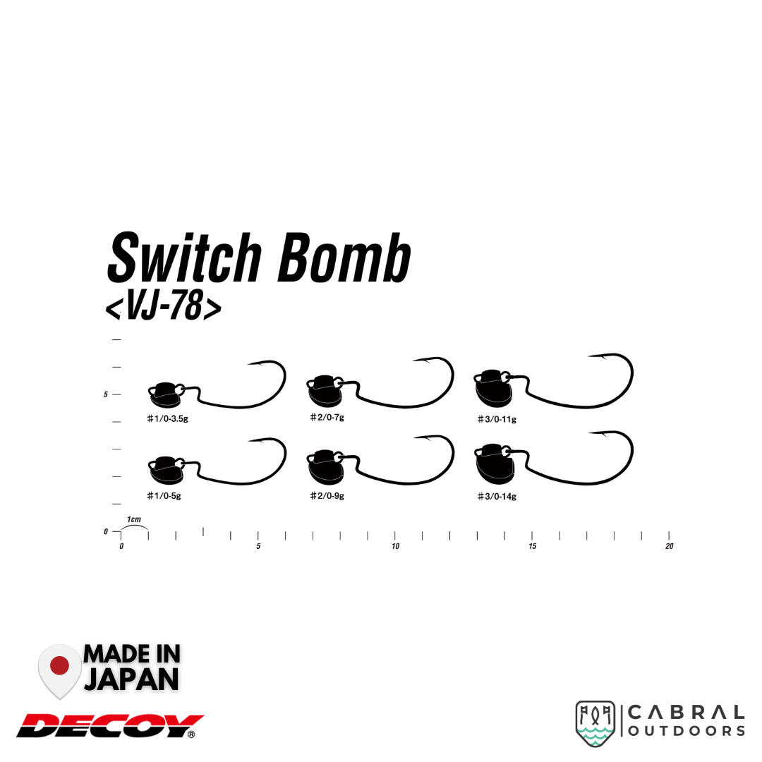 Decoy VJ-78 Switch Bomb Jighead | #1/0-#3/0 | 5g-14g Jig Head Decoy Cabral Outdoors