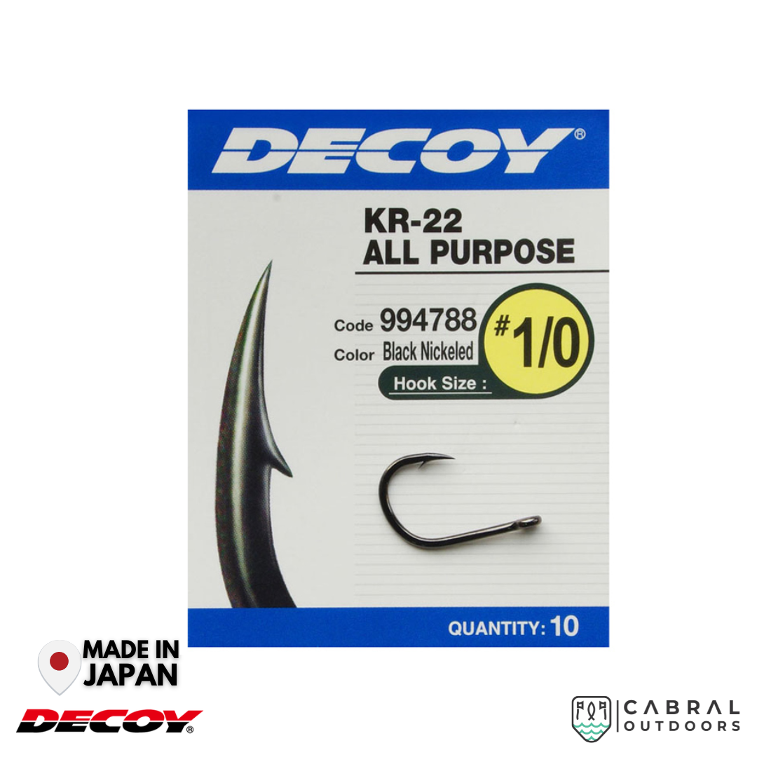 Decoy KR-22 Black Nickeled Hook | #6-#2/0 Worm hook Decoy Cabral Outdoors