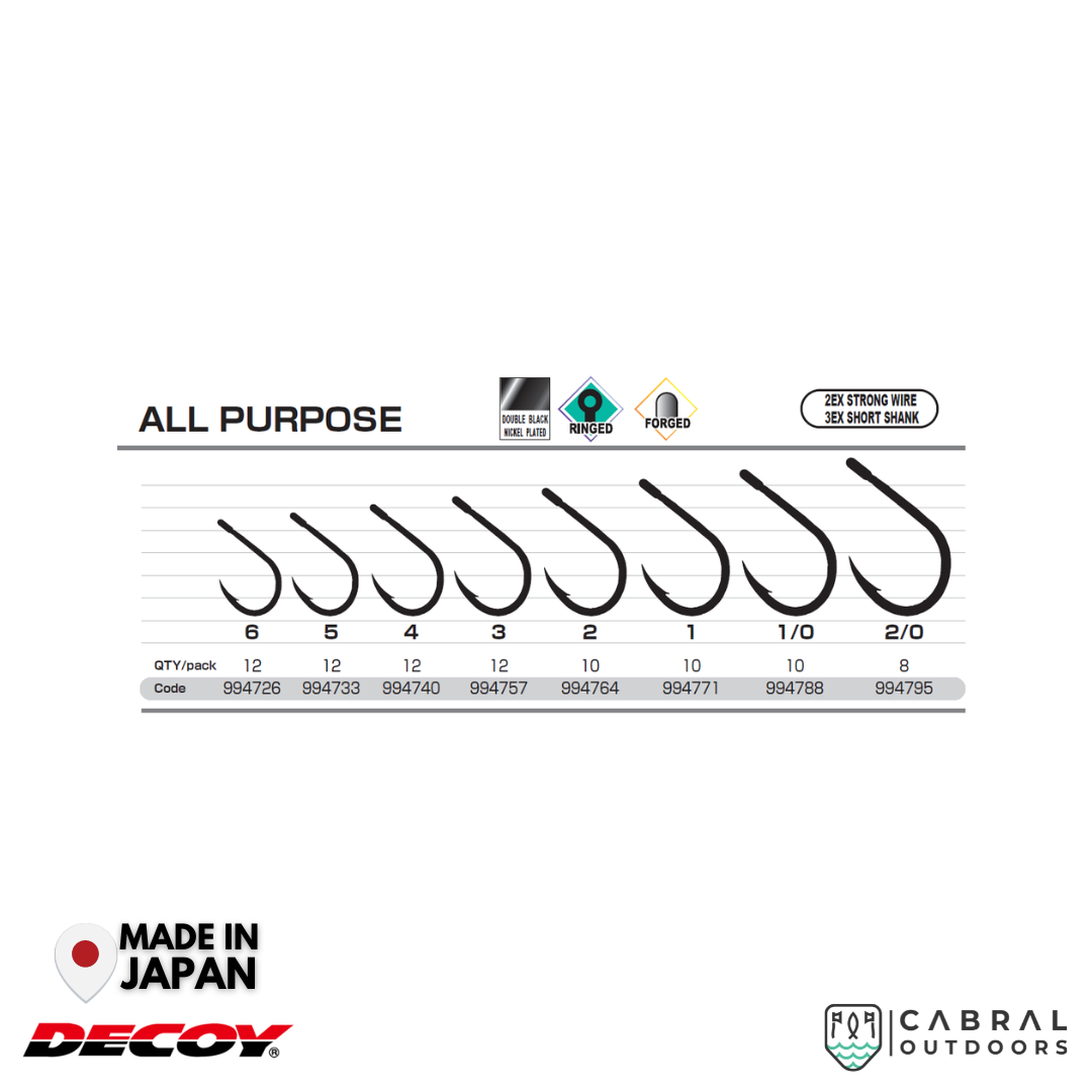 Decoy KR-22 Black Nickeled Hook | #6-#2/0 Worm hook Decoy Cabral Outdoors