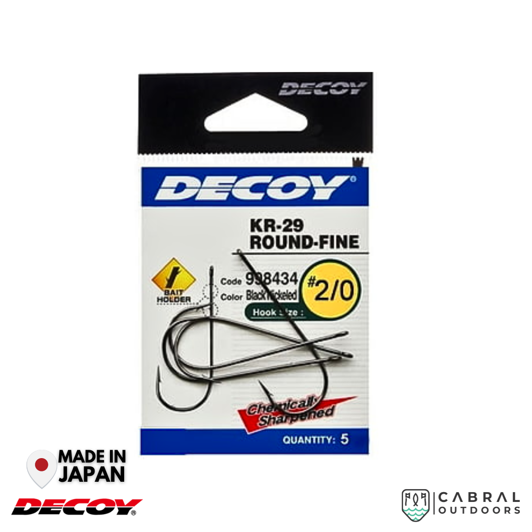 Decoy KR-29 Worm Round-Fine Hook | #2-#3/0 Worm hook Decoy Cabral Outdoors