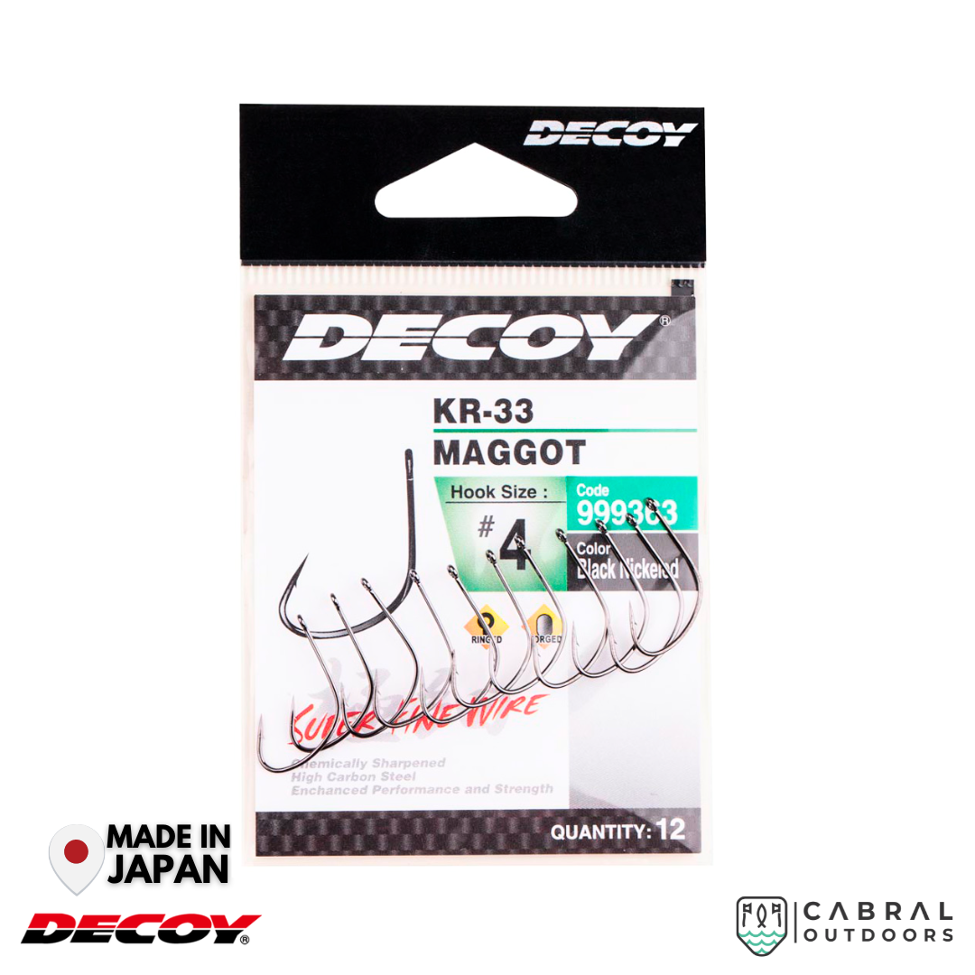 Decoy KR-33 Maggot Hook | #16-#4 Worm hook Decoy Cabral Outdoors