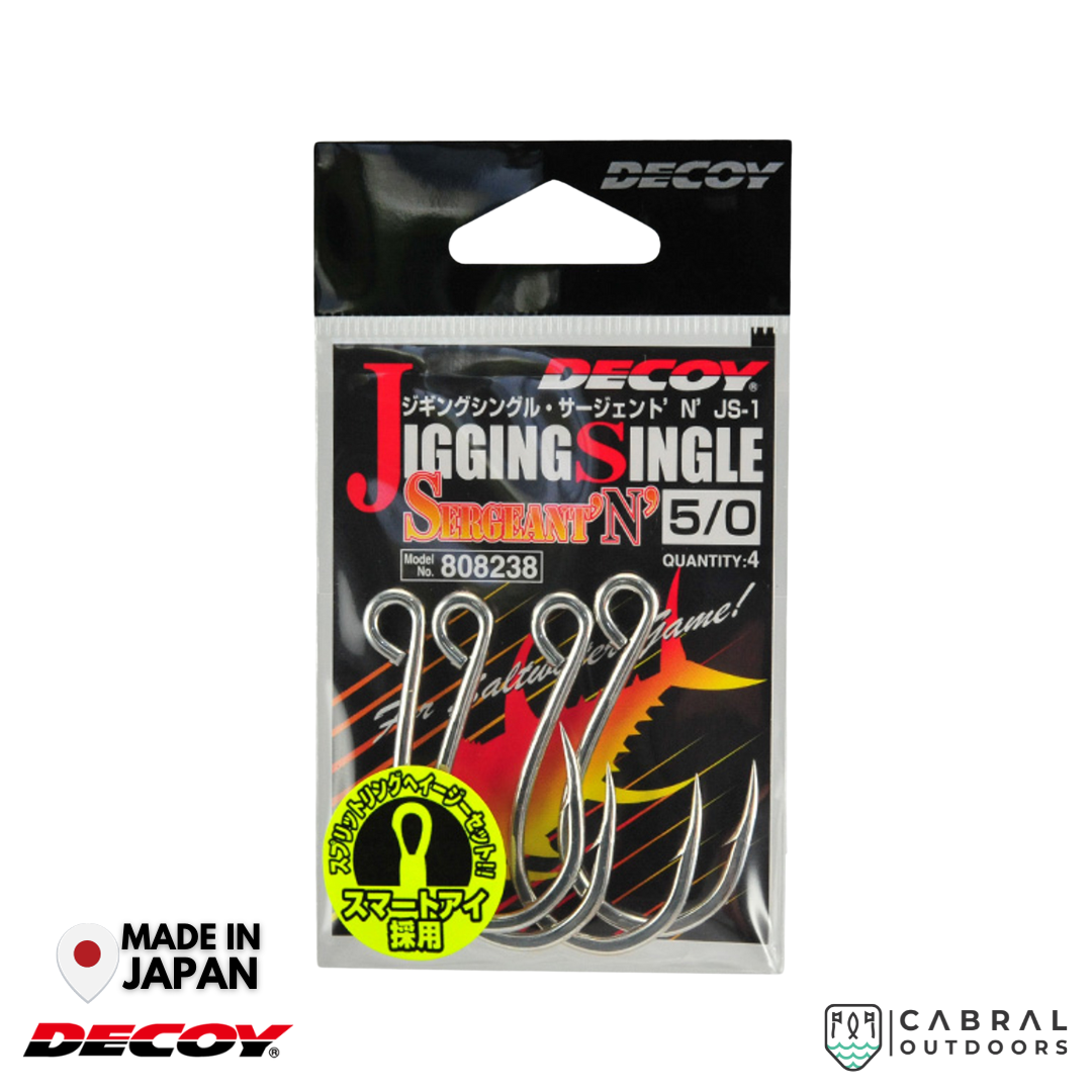 Decoy JS-1 Jigging Single Sergent N | 1/0-#8/0 Live Bait Hooks Decoy Cabral Outdoors