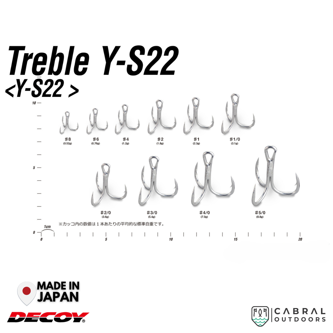 Decoy Y-S22 Treble Hook | #8-#5/0 Treble Hooks Decoy Cabral Outdoors