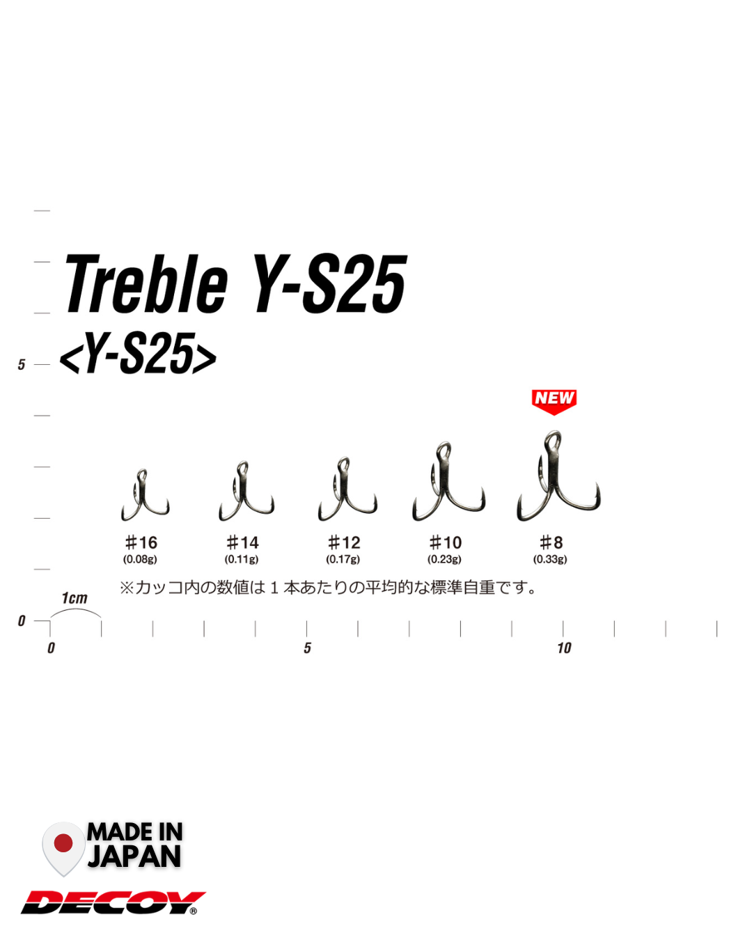 Decoy Y-S25 Treble Hook | #10-#16