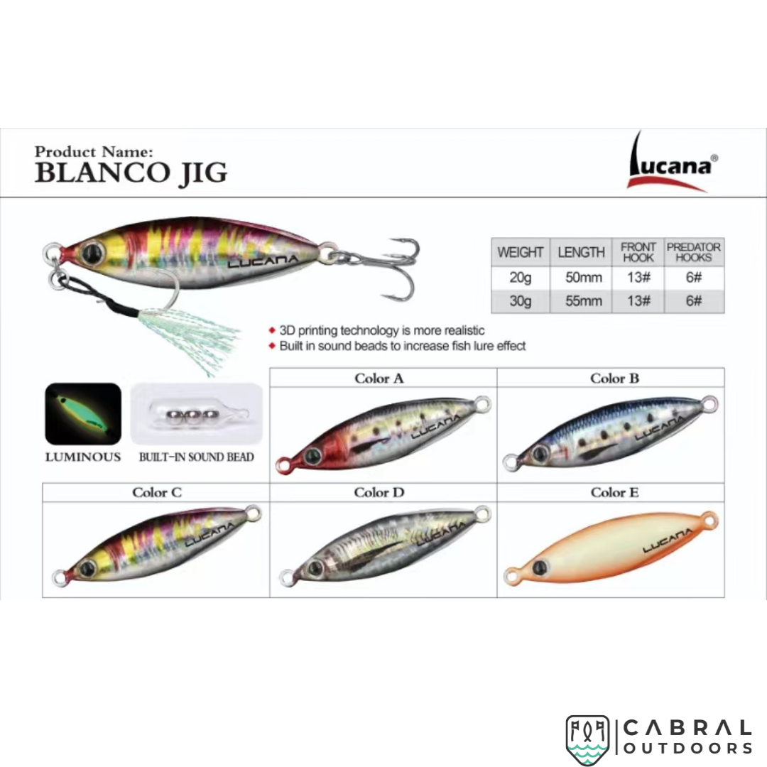 Lucana Blanco Slow Jig | 20g-30g | 50mm-55mm Jigs Lucana Cabral Outdoors