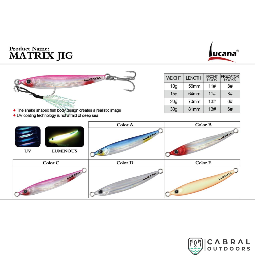 Lucana Matrix Jig | 10g-30g Jigs Lucana Cabral Outdoors