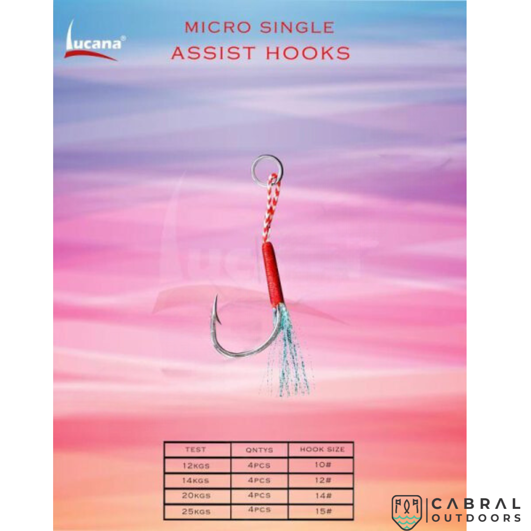 Lucana Micro Single Assist Hook | Size:-#14-#17 Assist Hooks Lucana Cabral Outdoors