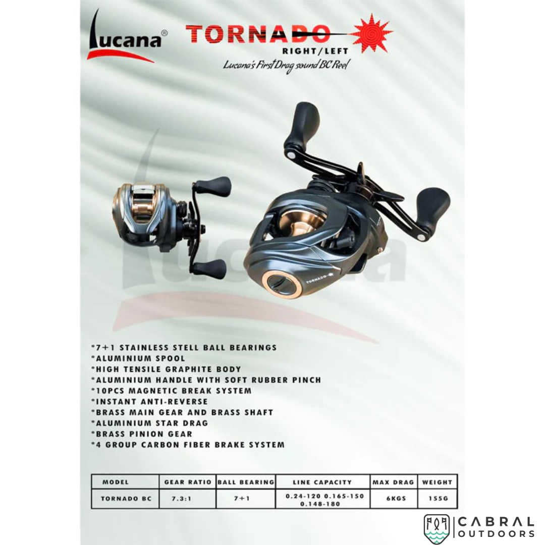 Lucana Tornado Bait Casting Reel Spinning Reels Lucana Cabral Outdoors