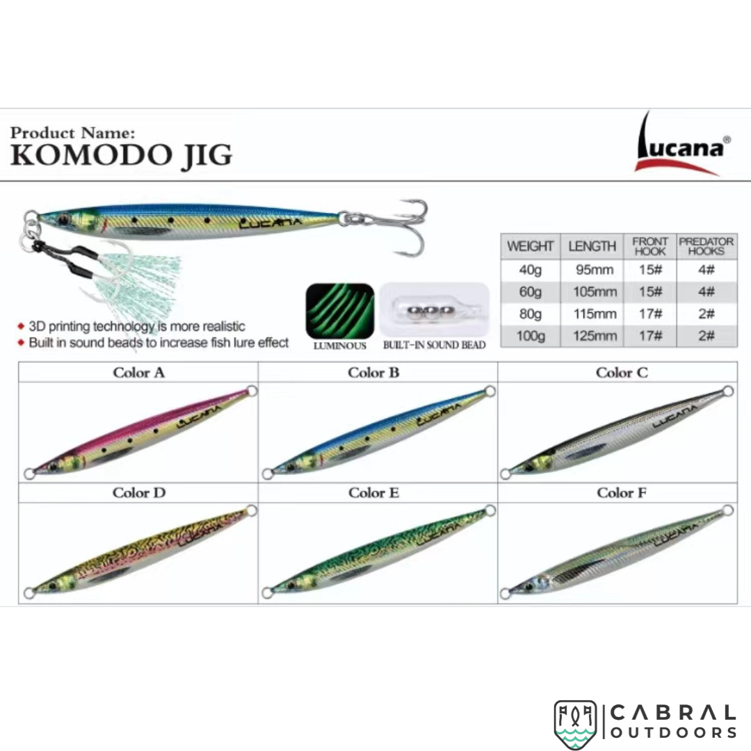 Lucana Komodo Jig | 40g-100g Jigs Lucana Cabral Outdoors
