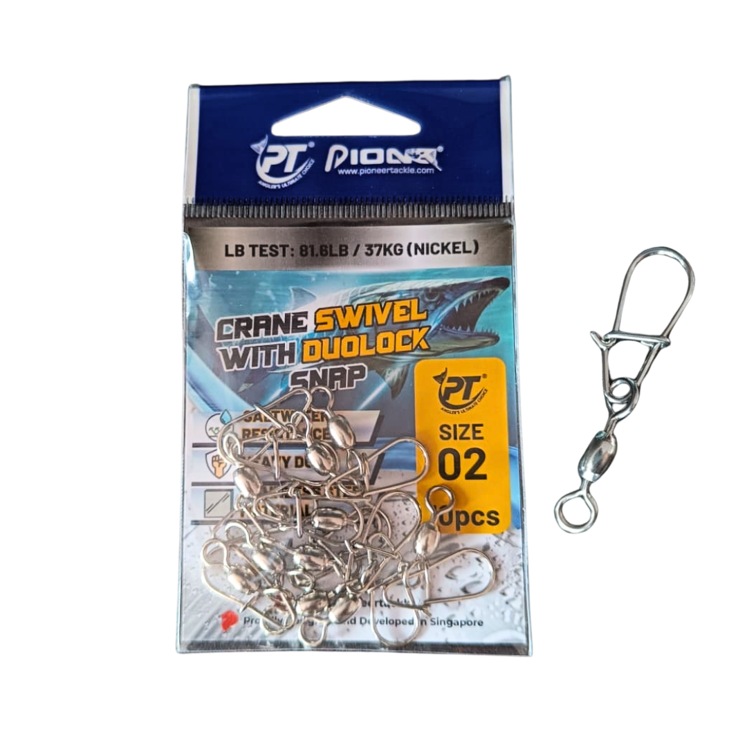Pioneer Crane Swivel With Duolock Snap | Size: #01-#06 Snap and Swivel Pioneer Cabral Outdoors