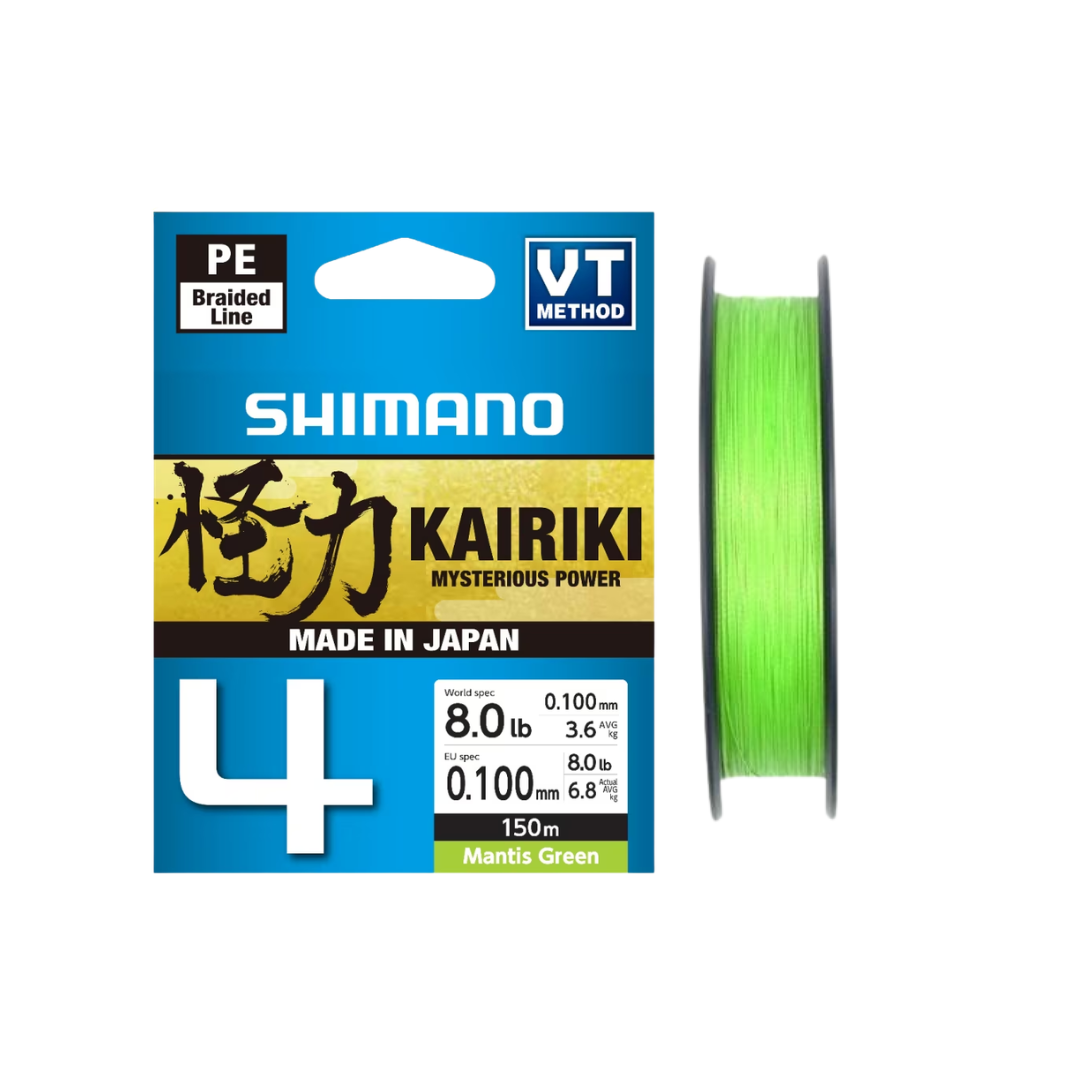 Shimano Kairiki 4 PE Braided Fishing Line | 150m | Mantis Green