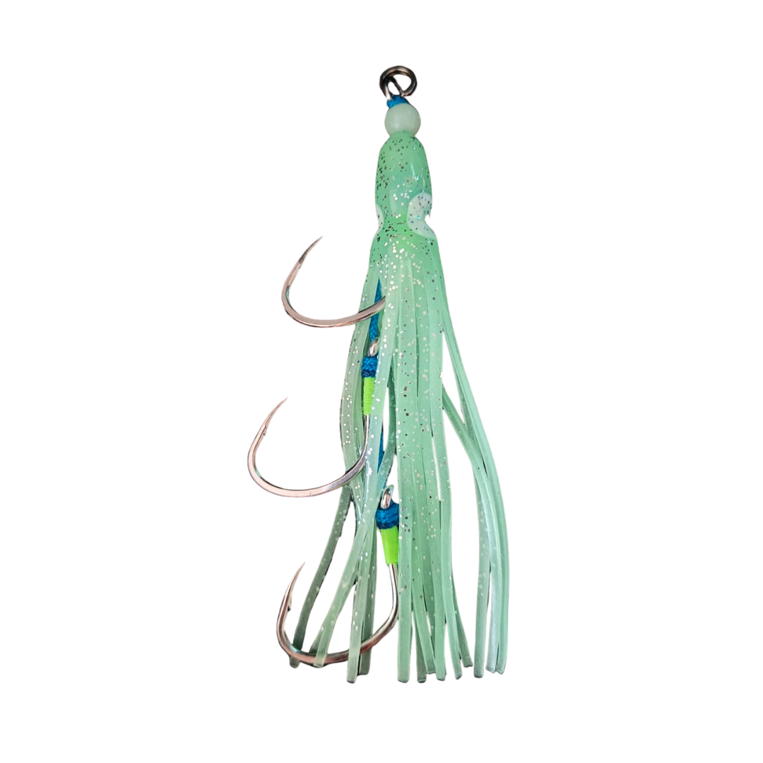 Luminous Soft Octopus Squid Skirts Jig Hook Saltwater Rubber Skirt| Size-2/0-4/0
