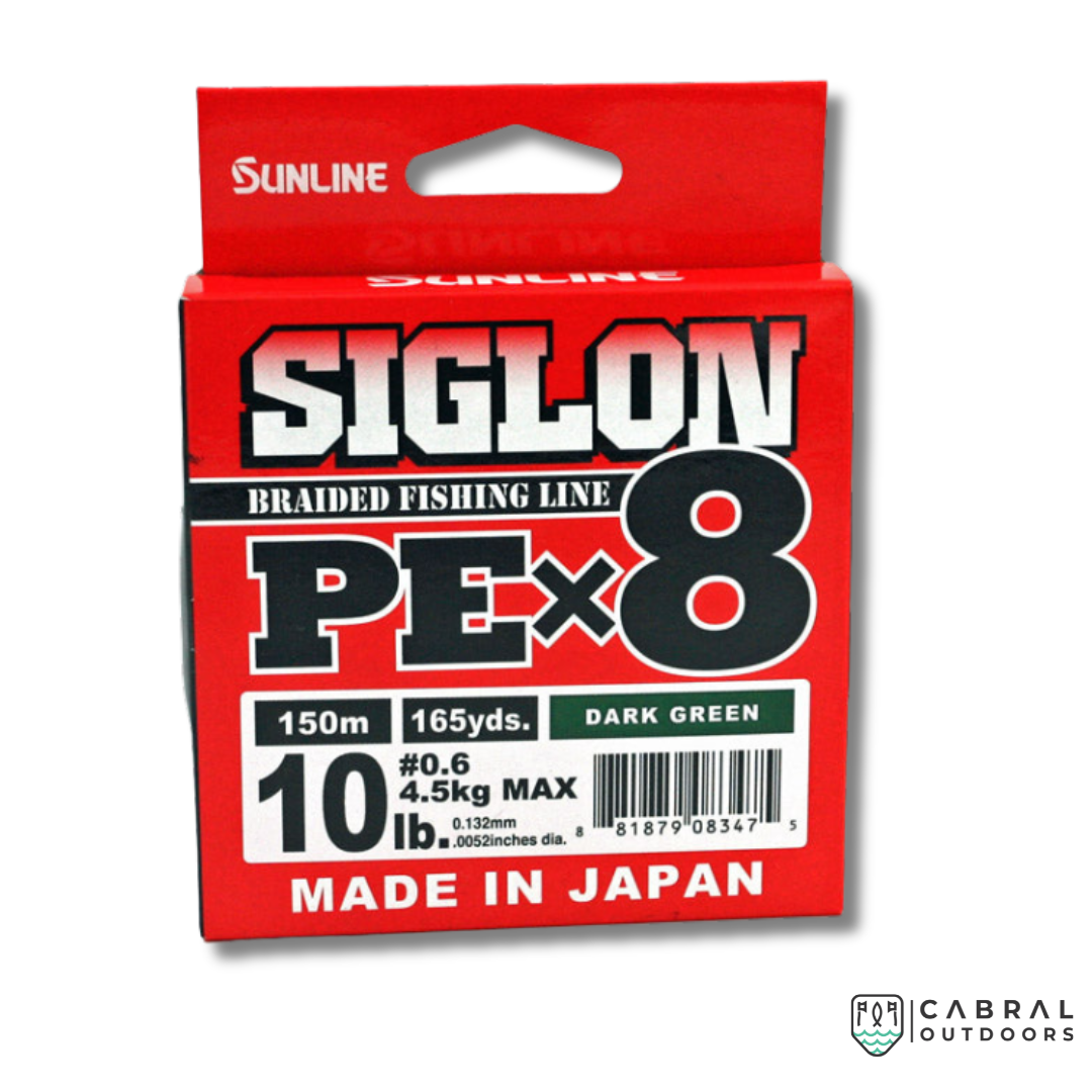Sunline Siglon Braided Fishing Line PE X8 | 150m | Dark Green | 5-40lb Braided Line Sunline Cabral Outdoors