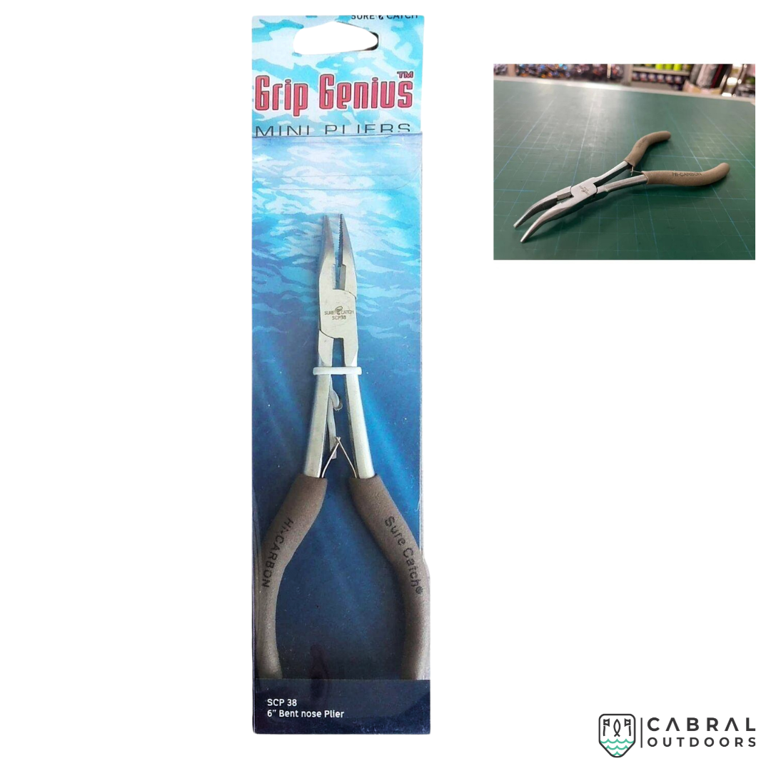 SureCatch Grip Genius Bent Nose Mini Pliers SCP38 | 6″ Pliers Sure Catch Cabral Outdoors