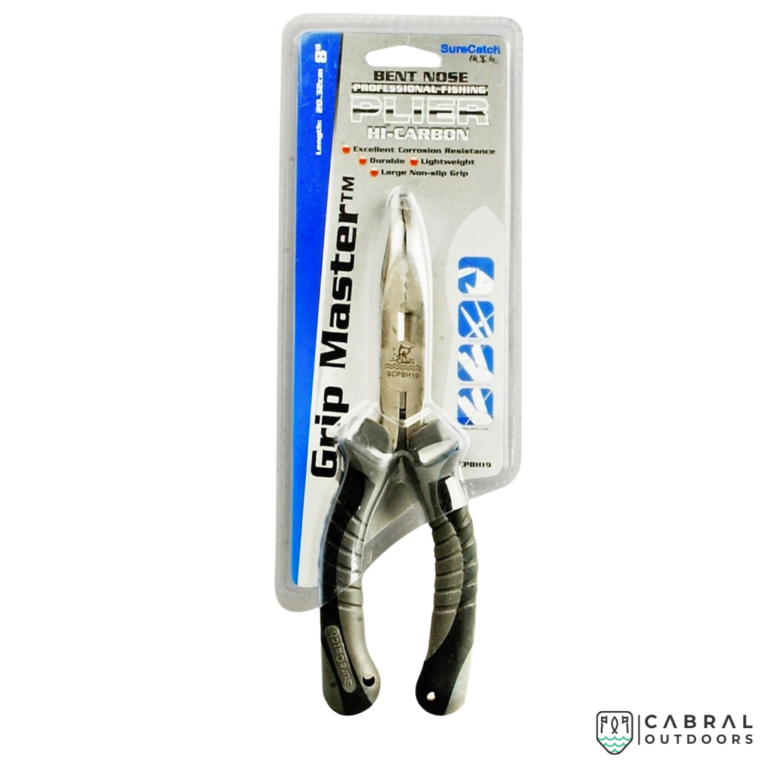 Surecatch Grip Master Hi-Carbon Bent Nose Professional Fishing Pliers | 8" Pliers Sure Catch Cabral Outdoors