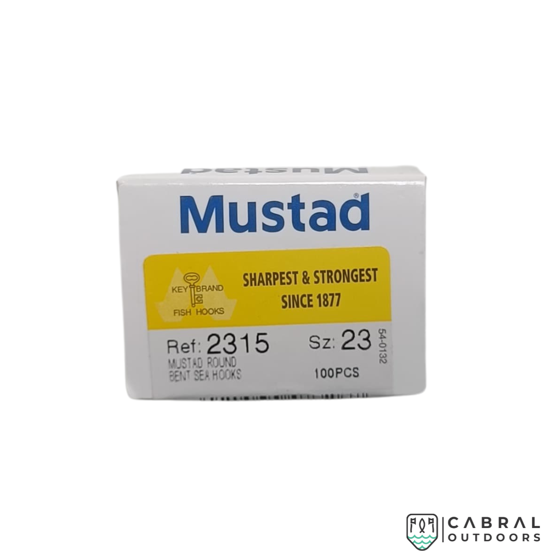 Mustad Round Bent Sea Single Hooks 2315 |100 Pcs| Size: 10-25 Live Bait Hooks Mustad Cabral Outdoors