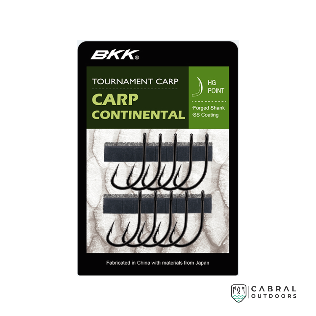 BKK Carp Continental Hook, Size 1-10, 10 qty