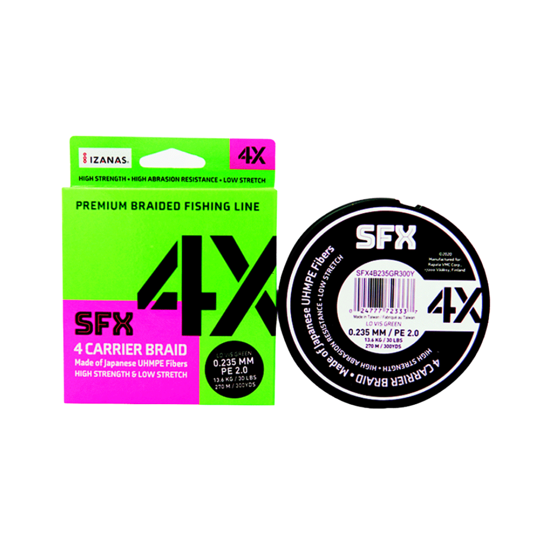 Sufix SFX 4X Carrier Braid-270M|Vis Green Braided Line Sufix Cabral Outdoors