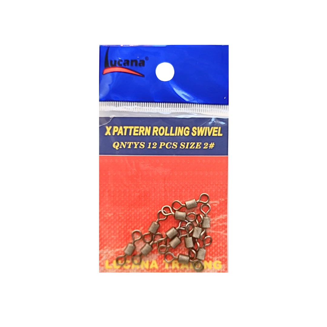 Lucana X Pattern Rolling Swivel | Size:- #1-#4 | 12pcs/pkt Rolling Swivel Lucana Cabral Outdoors