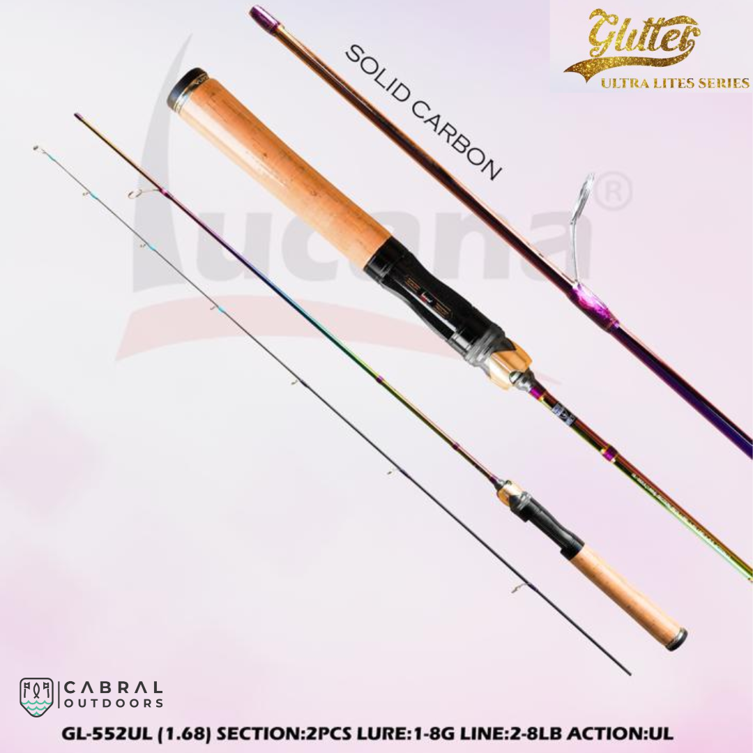 Lucana Glitter Solid Carbon UL 5.4ft Spinning Rod Spinning Rods Lucana Cabral Outdoors