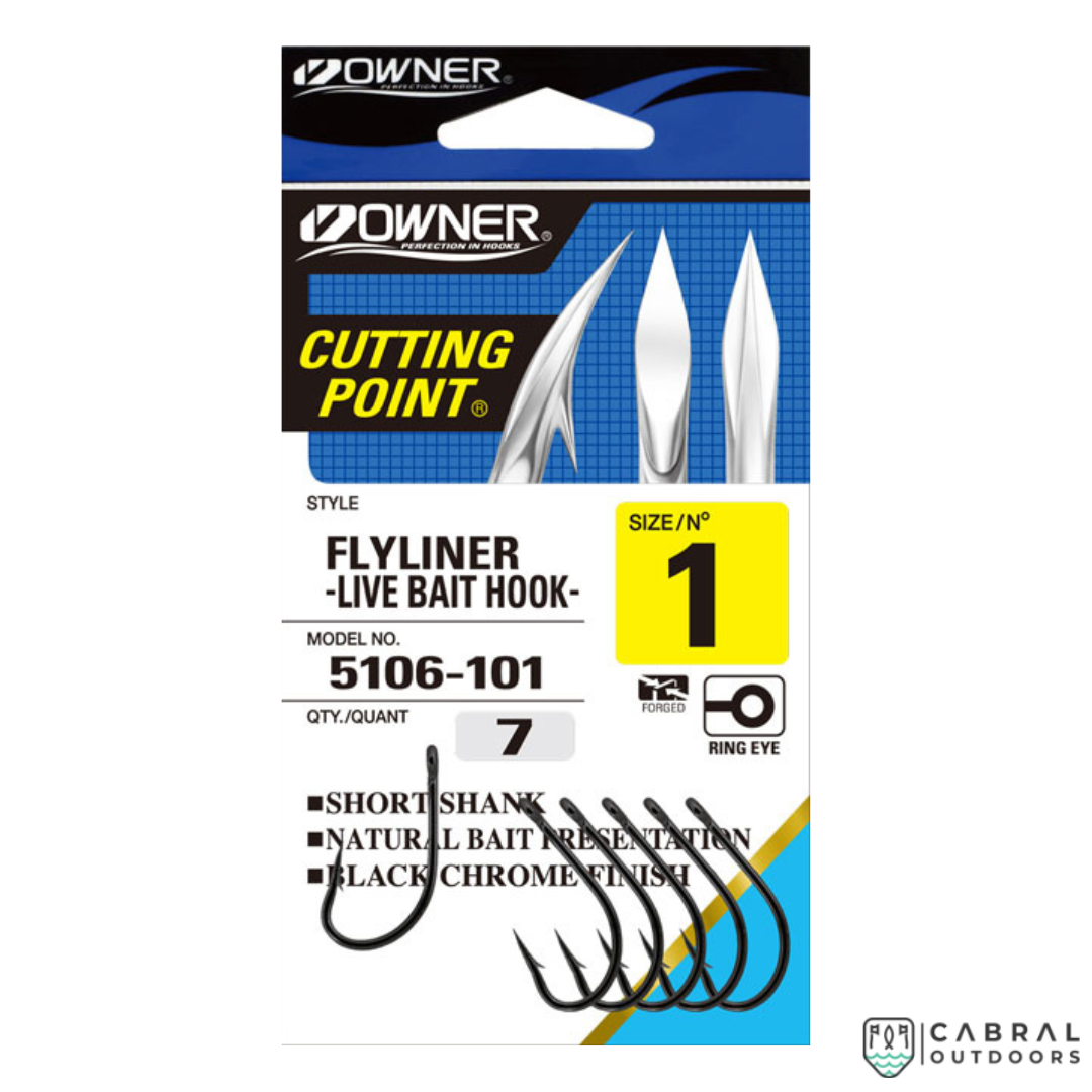 Owner 5106-101 Flyliner Live Bait Hook | Size : 1 | 7 pcs per pack Hooks Owner Cabral Outdoors