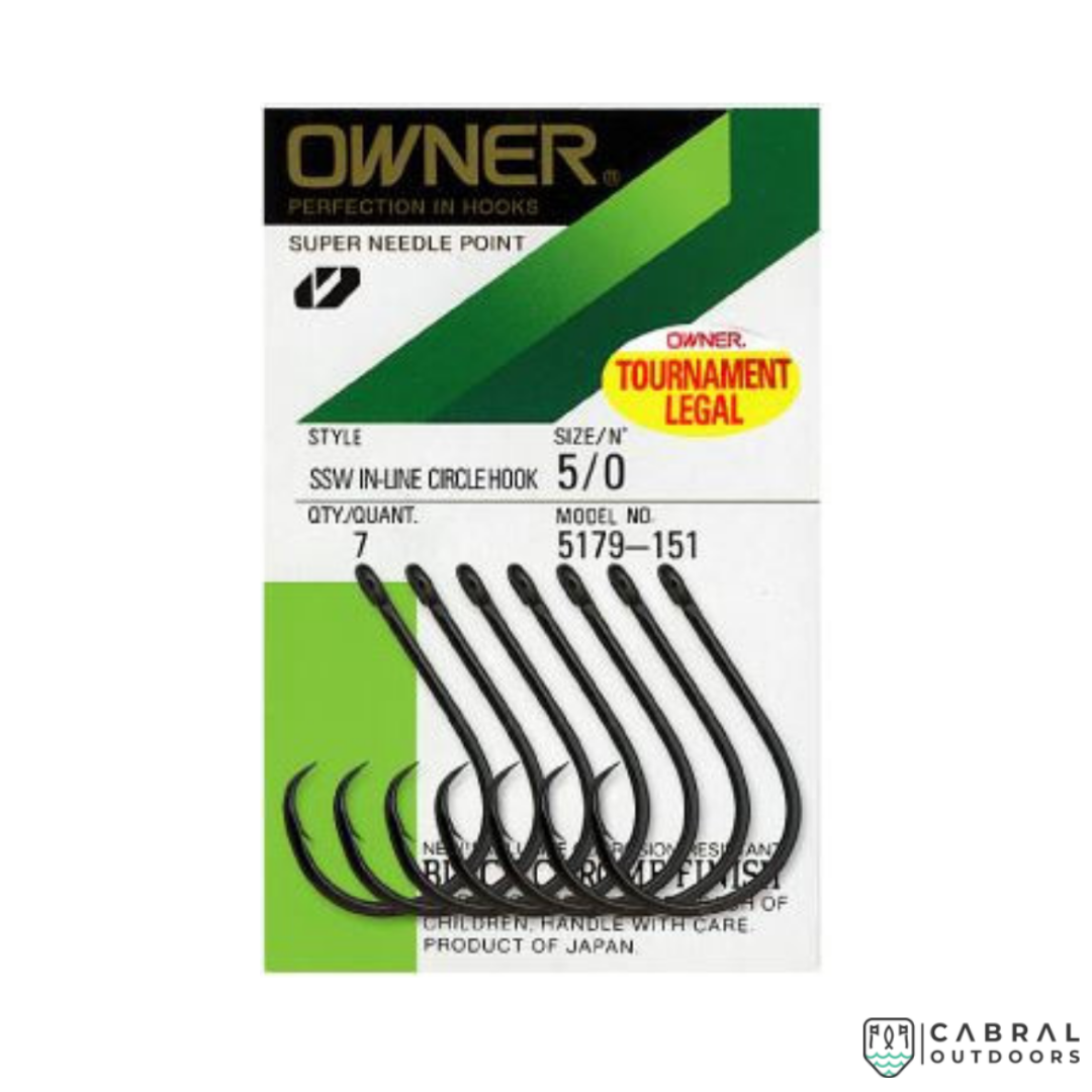 Owner 5179-151 SSW In-Line Circle Hook | Size : 5/0 | 7 pcs per pack Hooks Owner Cabral Outdoors