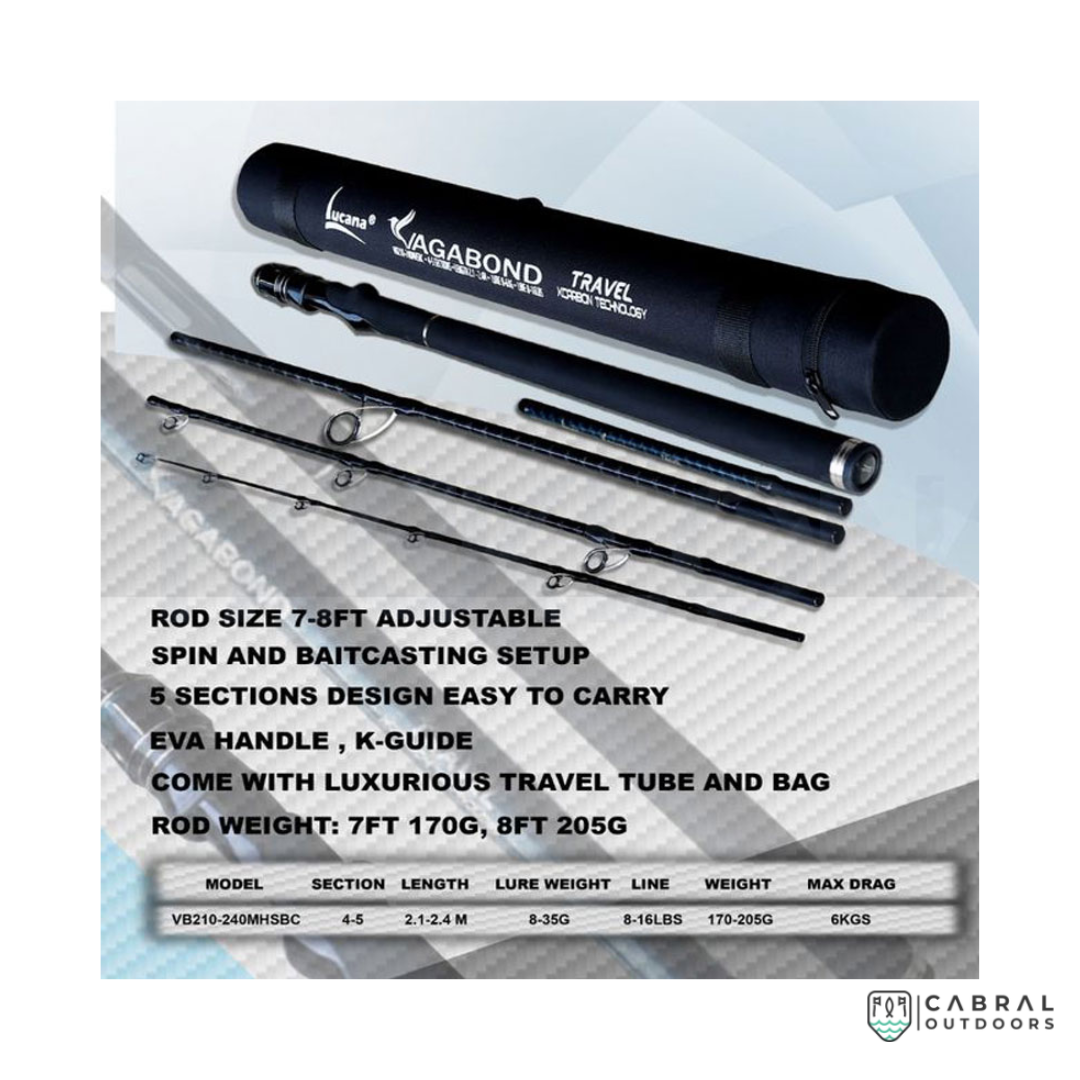 Lucana Vagabond X-Carbon 2 in 1 Travel Rod Travel Rod Lucana Cabral Outdoors