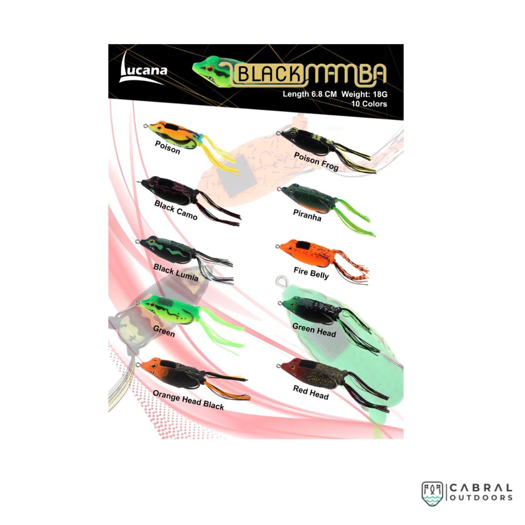 Lucana Black Mamba Frog | Size: 6.8cm | 18g Hollow Body Frog Lucana Cabral Outdoors