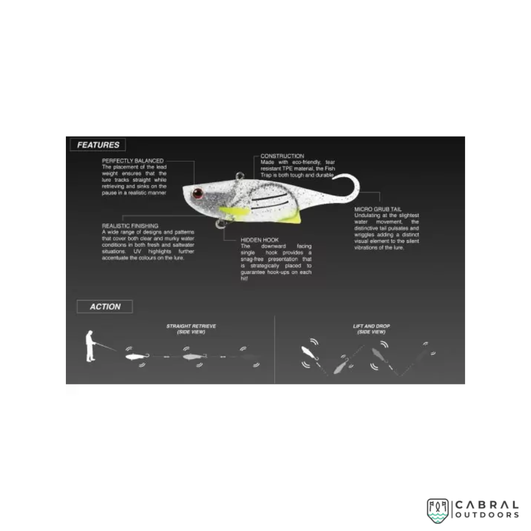 Zerek Weedless Fish Trap Soft Lures | 95mm | 18g | #2/0 Vib Tail Zerek Cabral Outdoors