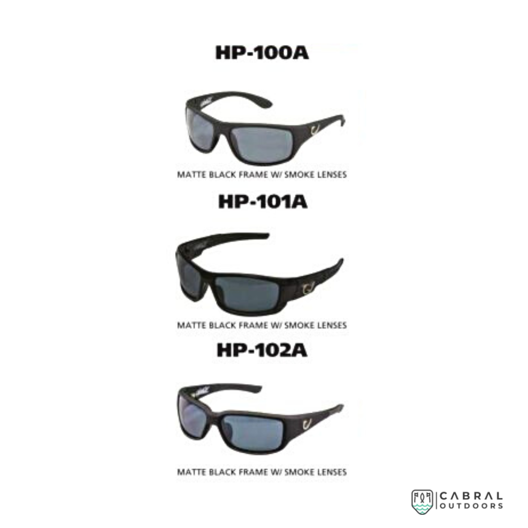 Mustad Hank Parker Polarized Sunglasses-Black Frame with Smoke Lens-HP100A-2 Accessories Mustad Cabral Outdoors