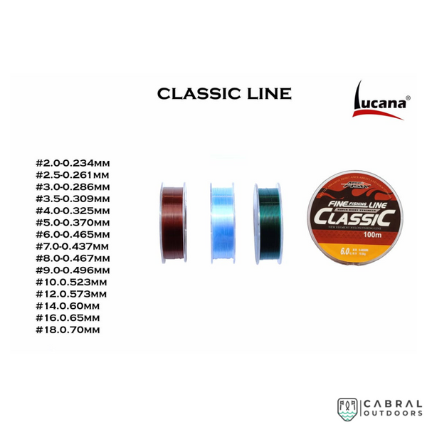 Lucana Classic Monoline 100M  Monofilament Line  Lucana  Cabral Outdoors  