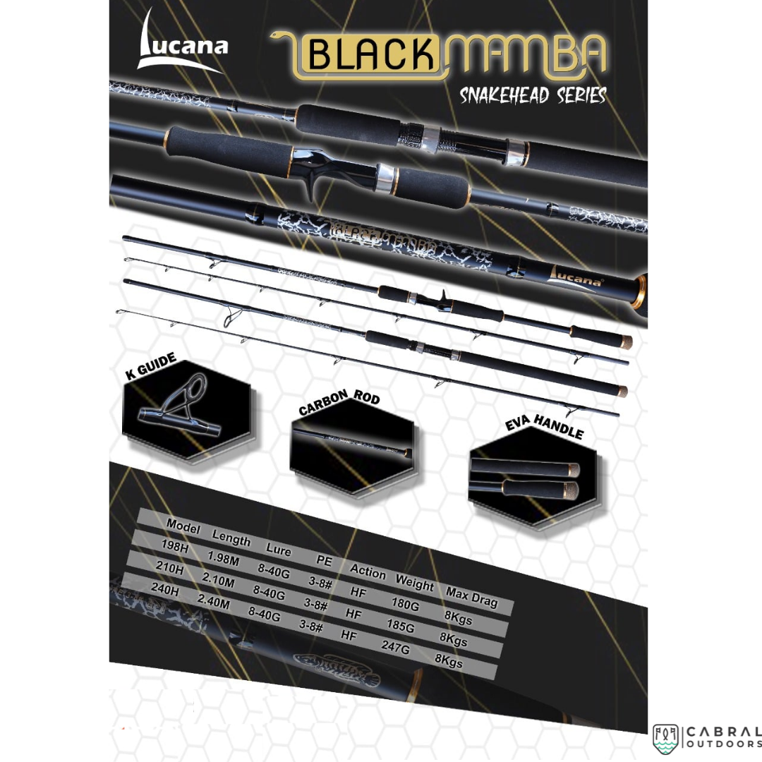Lucana Black Mamba BaitCasting Rod Baitcasting Rod Lucana Cabral Outdoors