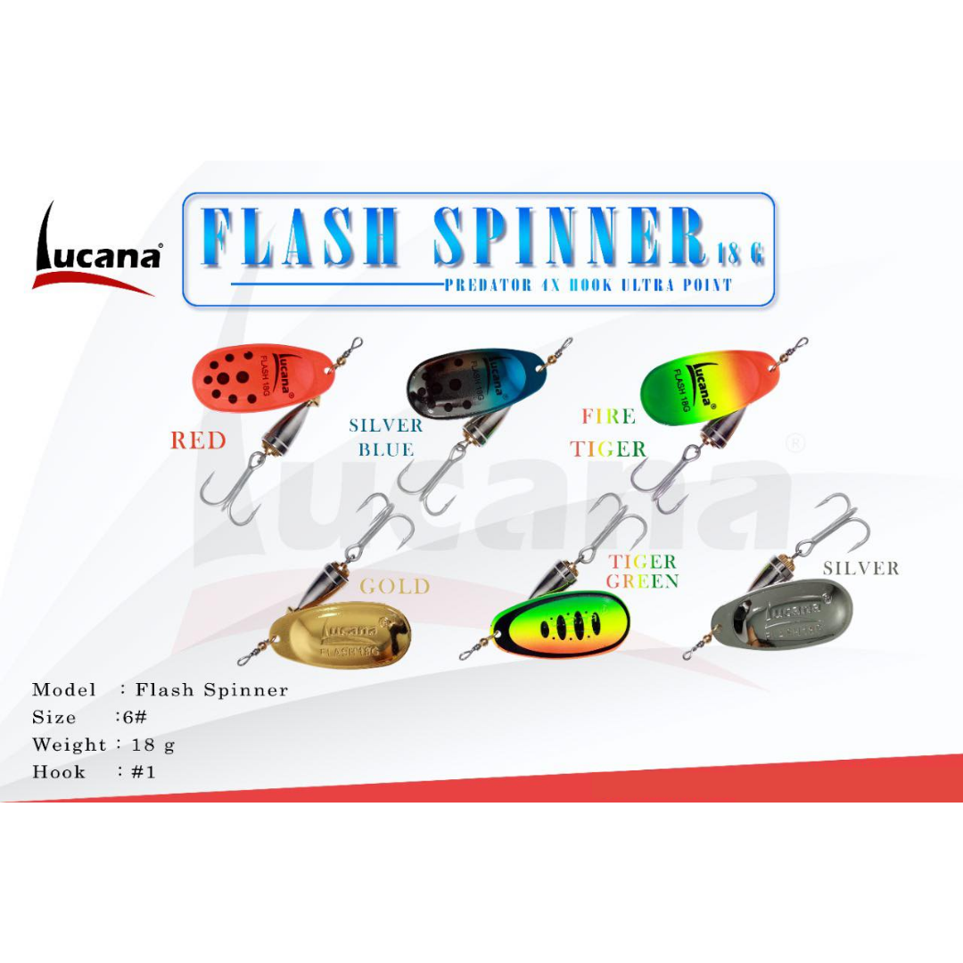 Lucana Predators 4x Flash Spinner 18g Spinners Lucana Cabral Outdoors