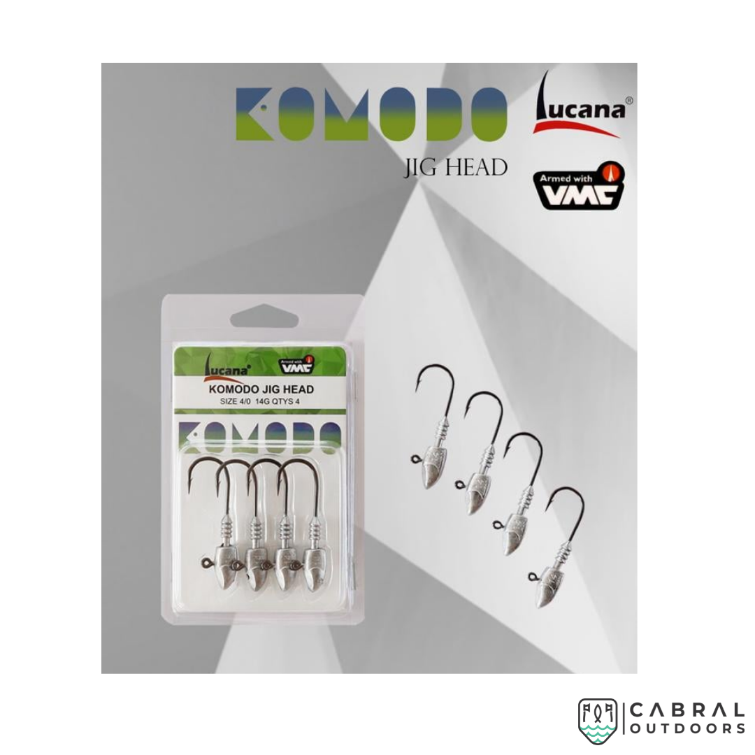 Lucana Komodo Jigheads | Size: 2/0-5/0 | 4pcs/pk Jig Head Lucana Cabral Outdoors