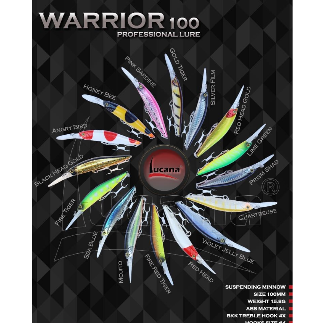 Lucana Warrior Size: 100mm | 15.8g| 1pc/pck Deep Diver Lucana Cabral Outdoors