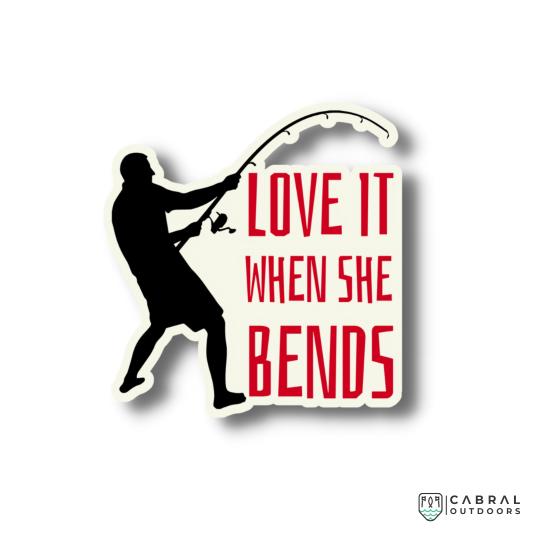 Love it when she bends Sticker stickers WaveTheory Cabral Outdoors
