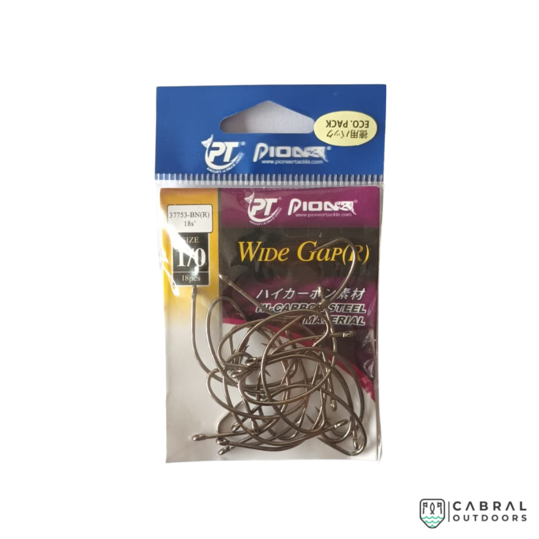 Pioneer Wide Gap(R) Worm Hooks | Size: 1/0-3/0 Worm hook Pioneer Cabral Outdoors Pioneer Ichiban Live-Bait Hi-Cut Edge Hooks | Size: 1/0-7/0