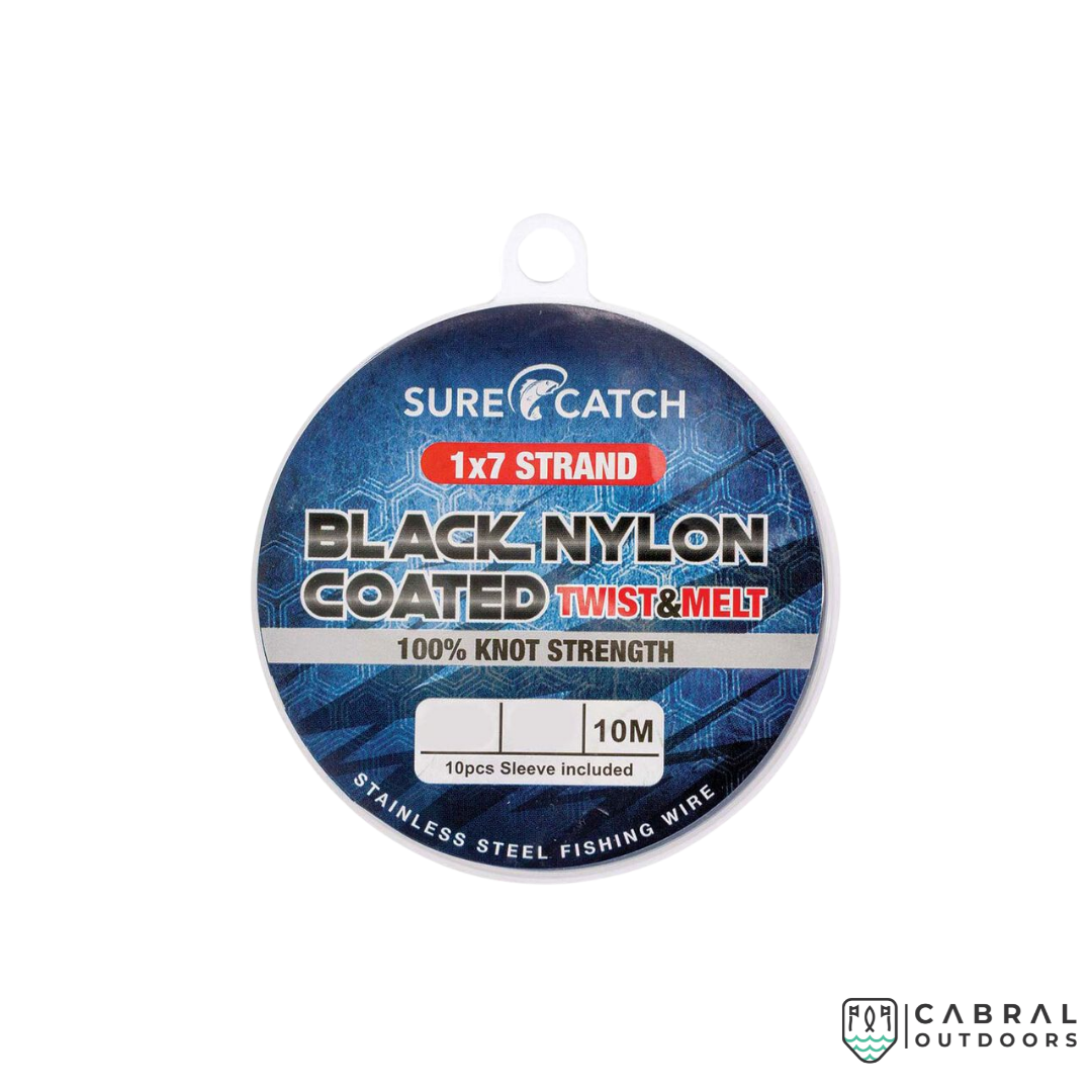 Sure Catch 1x7 Black Nylon coated Wire Leader | 10M Leader Sure Catch Cabral Outdoors