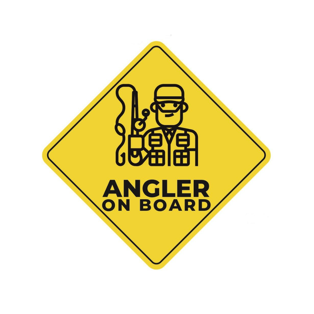 Angler On Board! Stickers | Size: Small, Medium Big and Large stickers Cabral Outdoors Cabral Outdoors