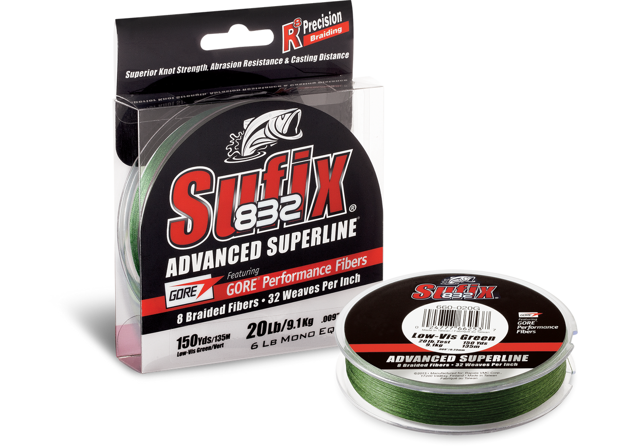 Sufix 832 Advanced Superline 250M |Vis Green Braided Line Sufix Cabral Outdoors